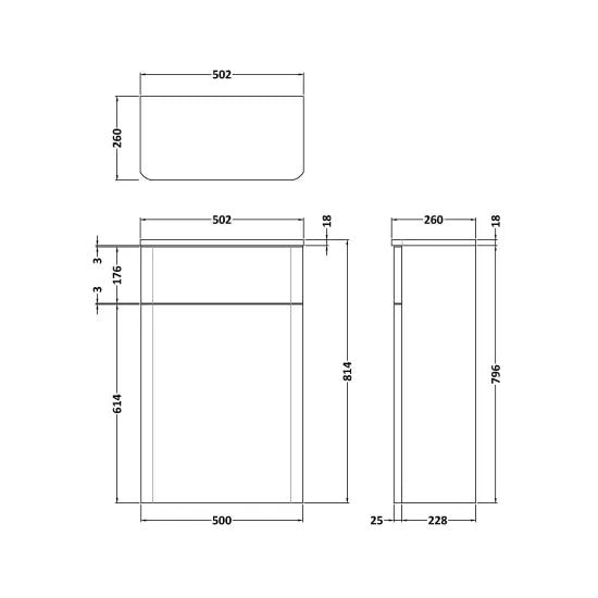 Arley Pro Direction 500mm  Floor Standing WC Unit