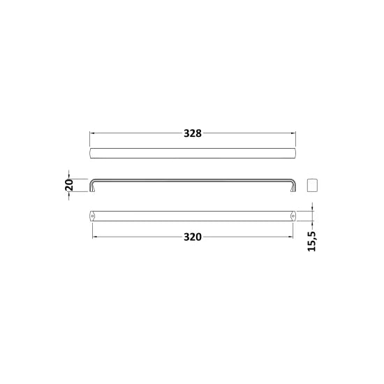 Halite 328mm  D Handle (320mm Centres)