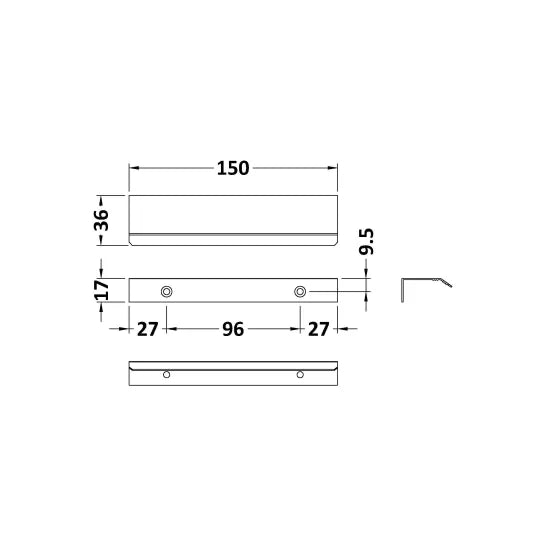 Halite 150mm  Finger Pull Handle