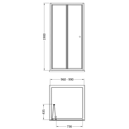 Arley Pro Ralus 6 1000mm Chrome Bifold Door