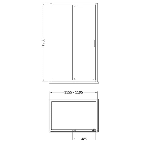 Arley Pro Ralus 6 1200mm  Single Sliding Shower Door