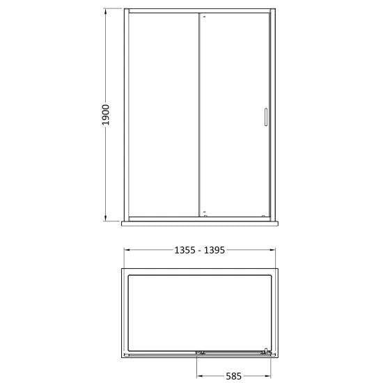 Arley Pro Ralus 6 1400mm  Single Sliding Shower Door