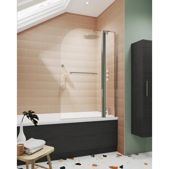 Synergy Vodas 6 Chrome Round Bath Screen With Fixed Panel & Rail