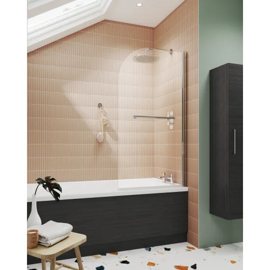 Synergy Vodas 6 Chrome Round Bath Screen With Rail