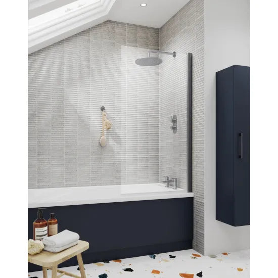Synergy Brushed Pewter Square Bath Screen