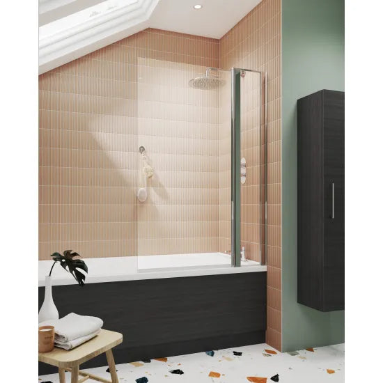 Synergy Square Bath Screen With Fixed Panel - Chrome