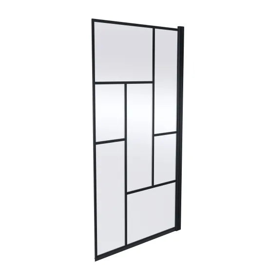 Synergy Vodas 6 Matt Black Square Matrix Bath Screen