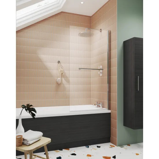 Synergy Vodas 6 Chrome Square Bath Screen With Rail