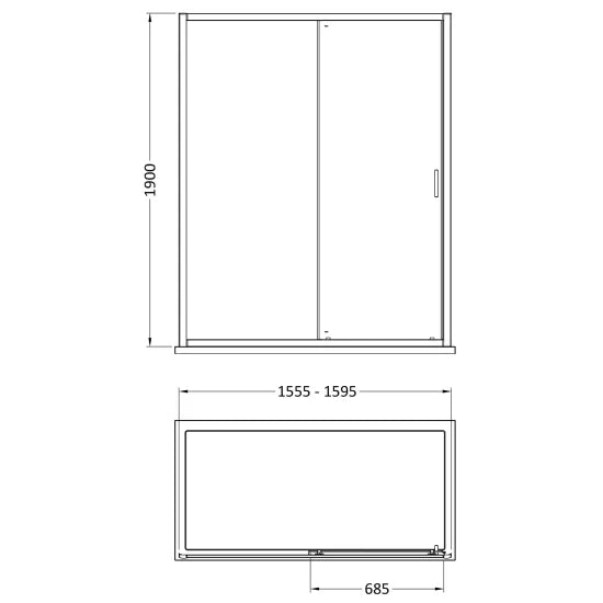 Arley Pro Ralus 6 1600mm  Single Sliding Shower Door