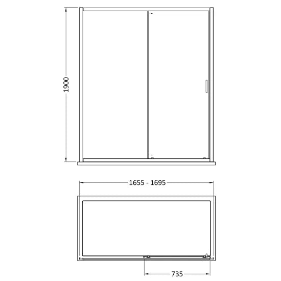 Arley Pro Ralus 6 1700mm  Single Sliding Shower Door
