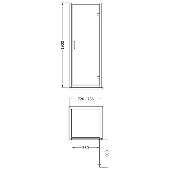 Arley Pro Ralus 6 760mm  Hinged Door