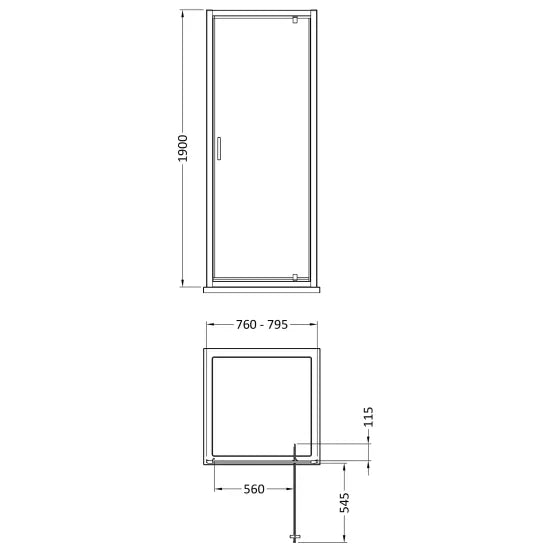 Arley Pro Ralus 6 800mm Brushed Brass Pivot Door