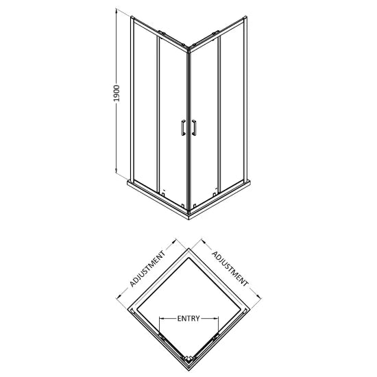Arley Ralus 6 900mm Corner Entry Enclosure