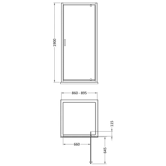 Arley Pro Ralus 6 900mm Chrome Pivot Shower Door
