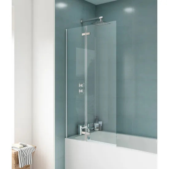 Arley Pro Ralus 5 760mm Chrome Square Fixed Bath Screen With Hinge