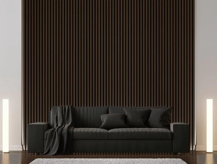 Espresso Cladco Internal Slatted Wall Panels in the living space