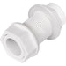 White Overflow Straight Tank Connector 20mm x 3/4