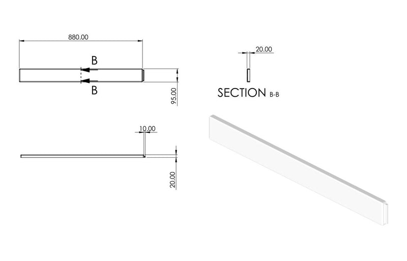 //2Go 45mm Low Profile Square & Rectangular Riser Set - White