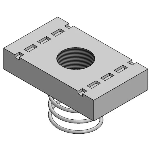Channel Nut Short Spring M10 Thread Bright Zinc Plated [Pack=100]