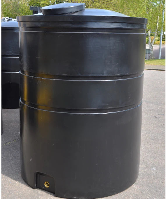 3000 Litre Cylindrical Water Tank - Non Potable - Black