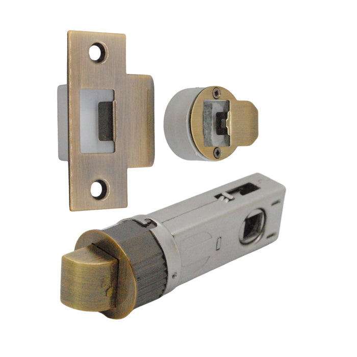 Quick Latch - Round Passage Latch 71mm (57mm Backset) Antique Brass