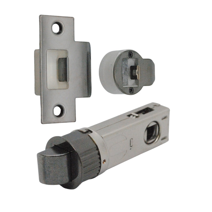Quick Latch - Round Passage Latch 71mm (57mm Backset) Black Nickel