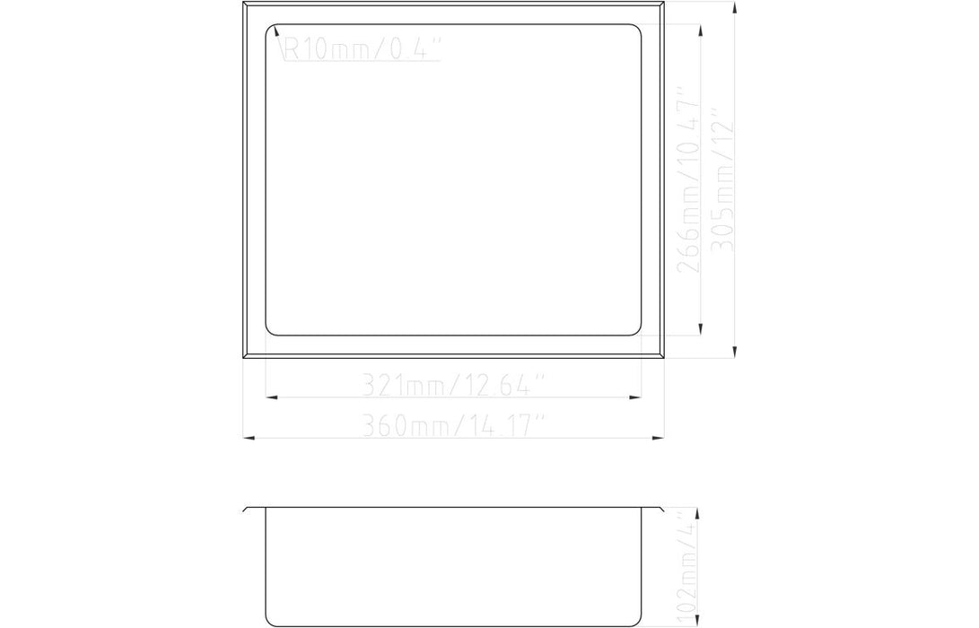 305x360mm Bathroom Niche - Brushed Brass