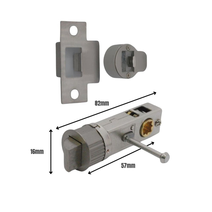 Quick Latch - Round Push Button Privacy Latch 71mm (57mm Backset) Gun Metal