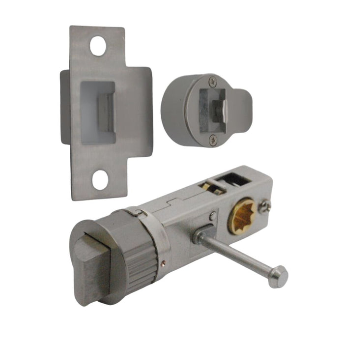 Quick Latch - Round Push Button Privacy Latch 71mm (57mm Backset) Gun Metal