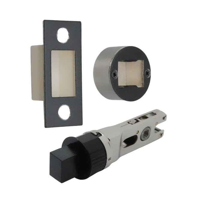 Quick Latch - Round Dead Bolt 71mm (57mm Backset) Matt Black