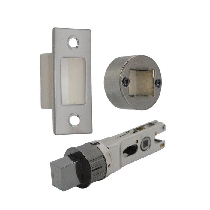 Quick Latch - Round Dead Bolt 71mm (57mm Backset) Black Nickel