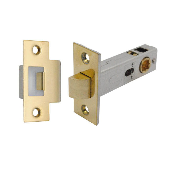 Premium Rectangular Passage Tubular Latch 71mm (57mm Backset) Polished Brass
