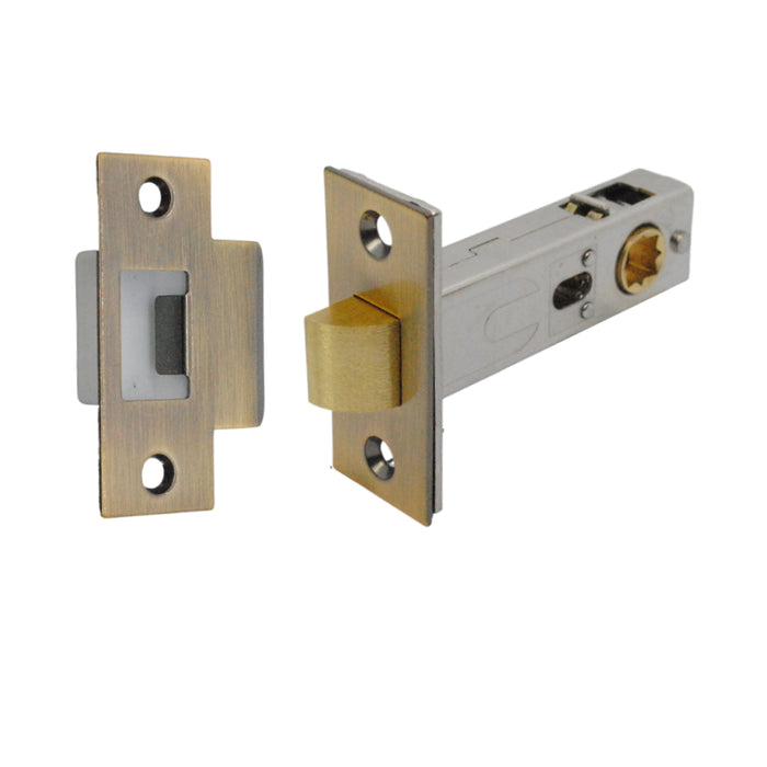 Premium Rectangular Passage Tubular Latch 71mm (57mm Backset) Antique Brass