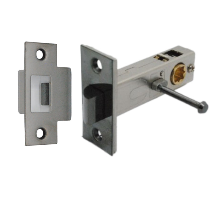 Premium Rectangular Push Button Privacy Tubular Latch 71mm (57mm Backset) Black Nickel