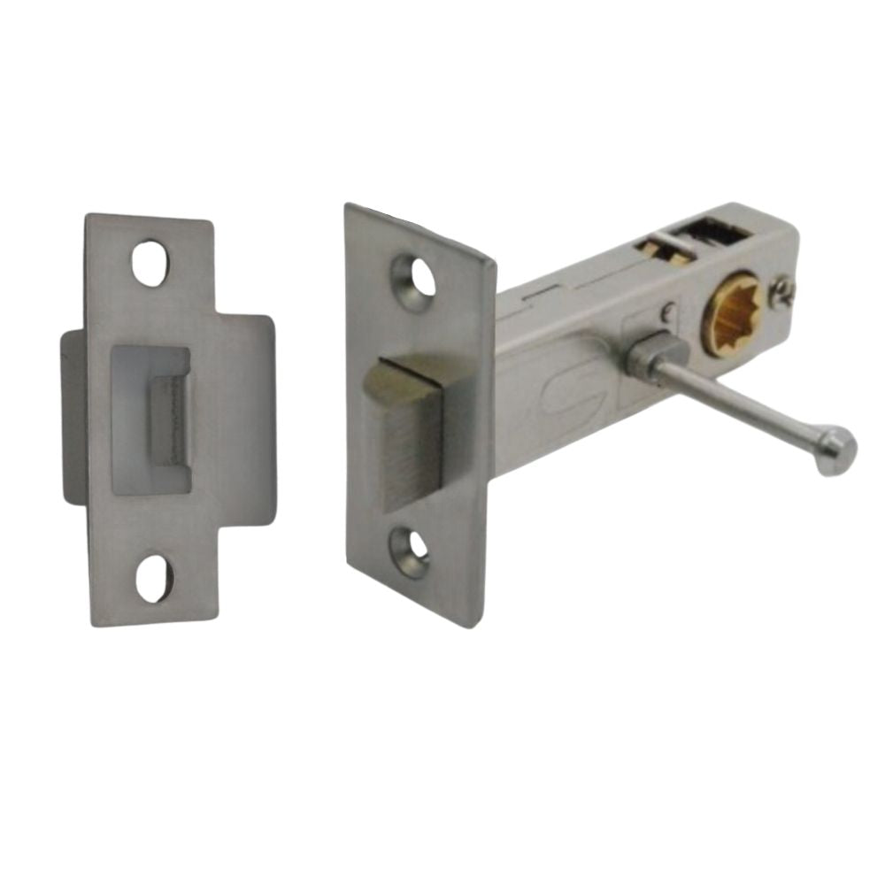 Premium Rectangular Push Button Privacy Tubular Latch 71mm (57mm Backs ...