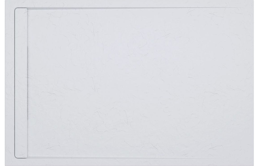 30mm Slate Rectangular Tray & Waste - White