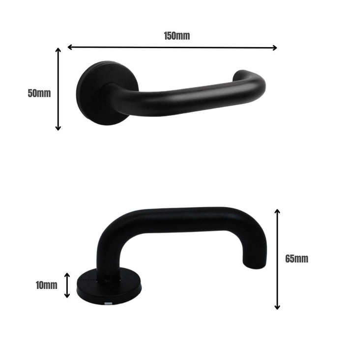 Runda Lever on Rose Matt Black