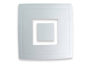 Ceramic Wall Light - Unglazed with Acid White Glass - Square with Cut Out