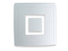 Ceramic Wall Light - Unglazed with Acid White Glass - Square with Cut Out