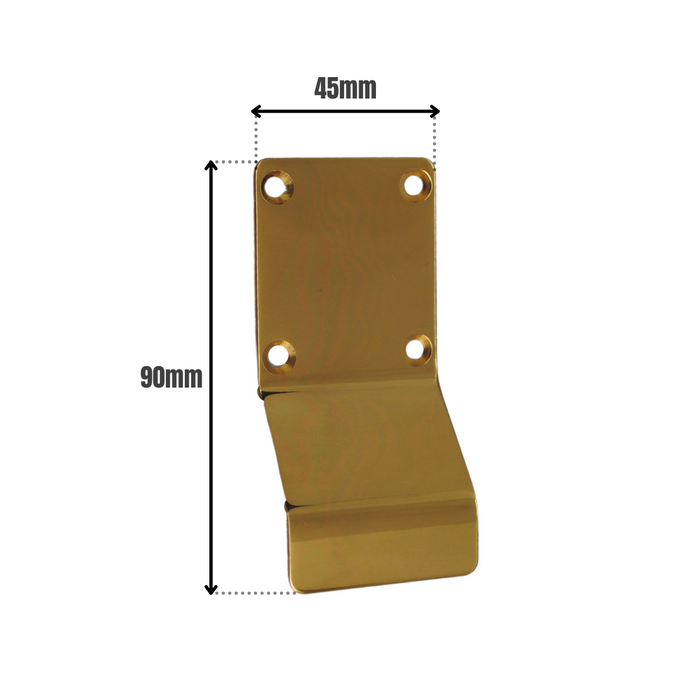 Cylinder Pull Blank Polished Brass 90x45mm