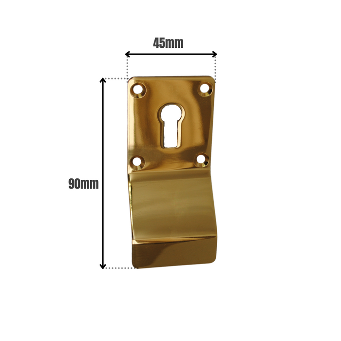 Cylinder Pull Keyhole Polished Brass 90x45mm