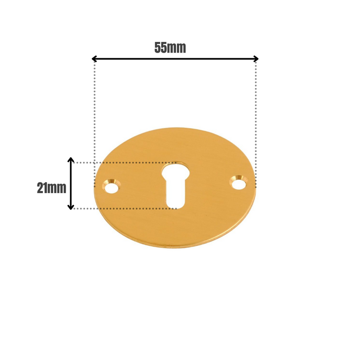 Escutcheon Keyhole Polished Brass 55mm