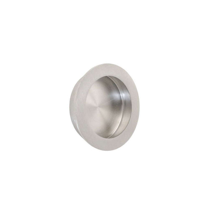 Circular Recessed flush Door Pull Satin Stainless Steel 70mm