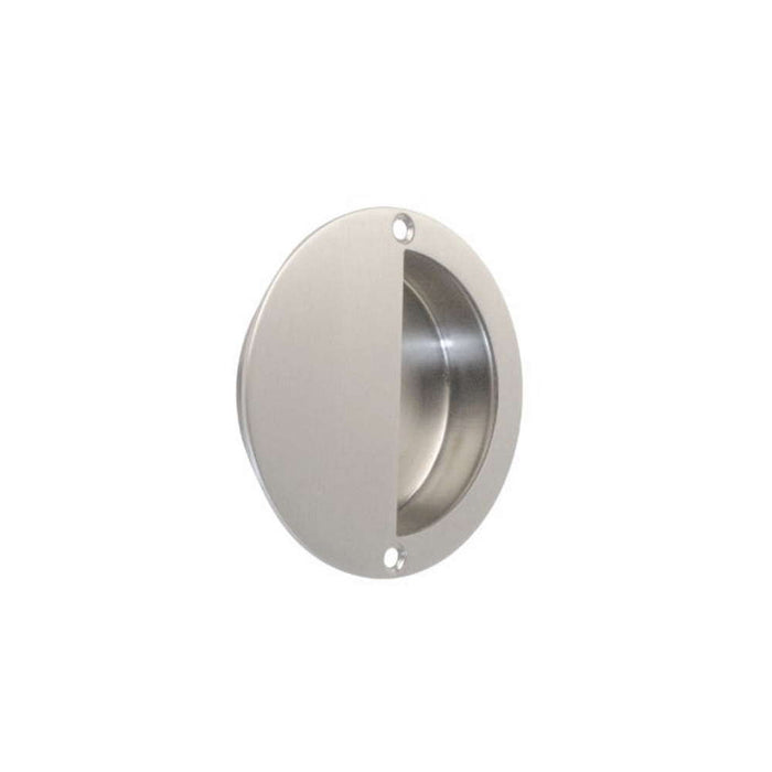 Circular flush Door Pull Half Covered Satin Stainless Steel 90mm