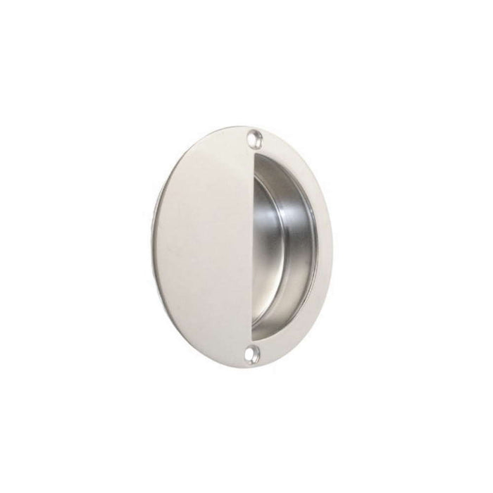 Circular flush Door Pull Half Covered Polished Stainless Steel 90mm