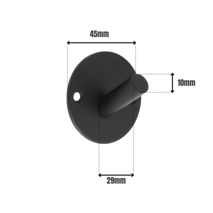 Modern Robe Hook Matt Black