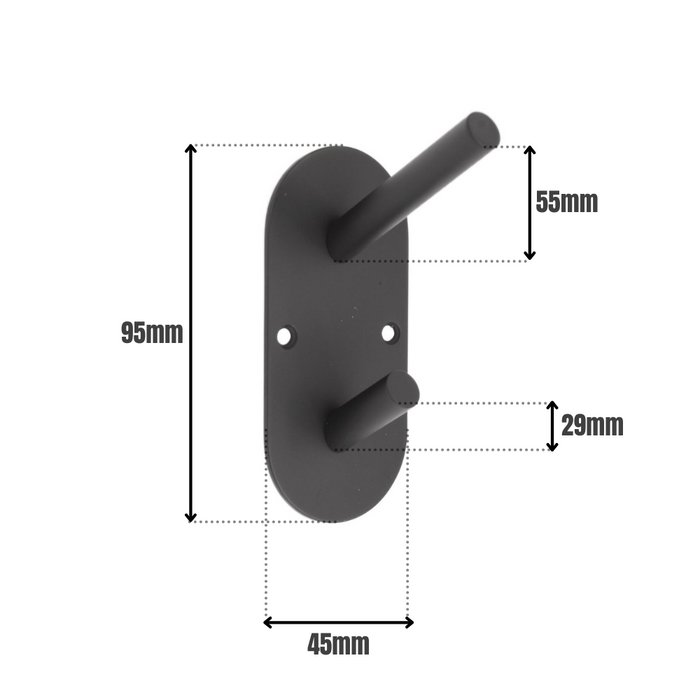 Modern Hat & Coat Hook Matt Black
