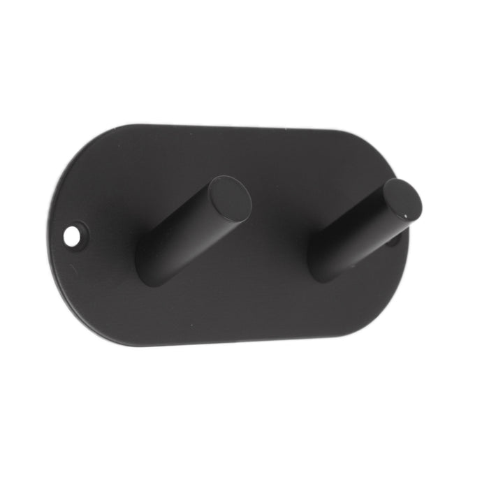 Modern Double Robe Hook Matt Black