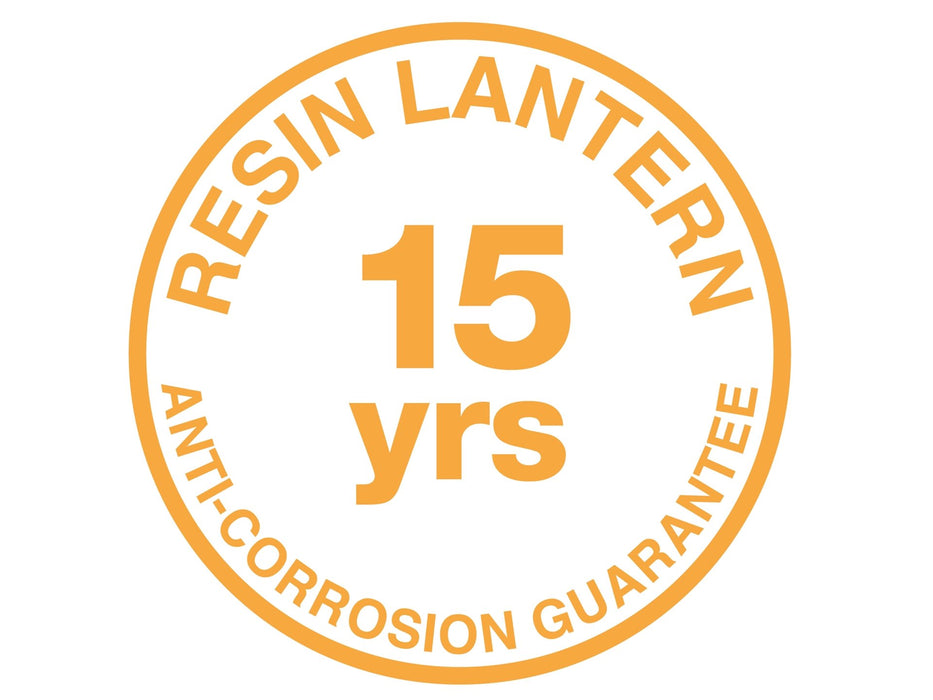 Malmo Resin Lantern - Uplight with PIR - Black