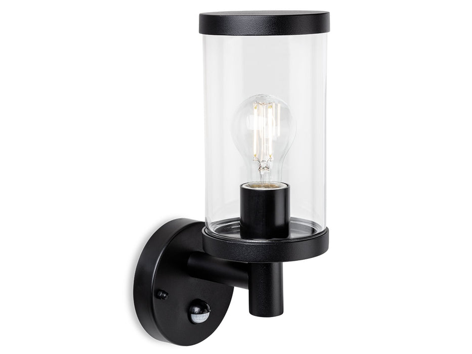 Lucas Wall Light with PIR - Black